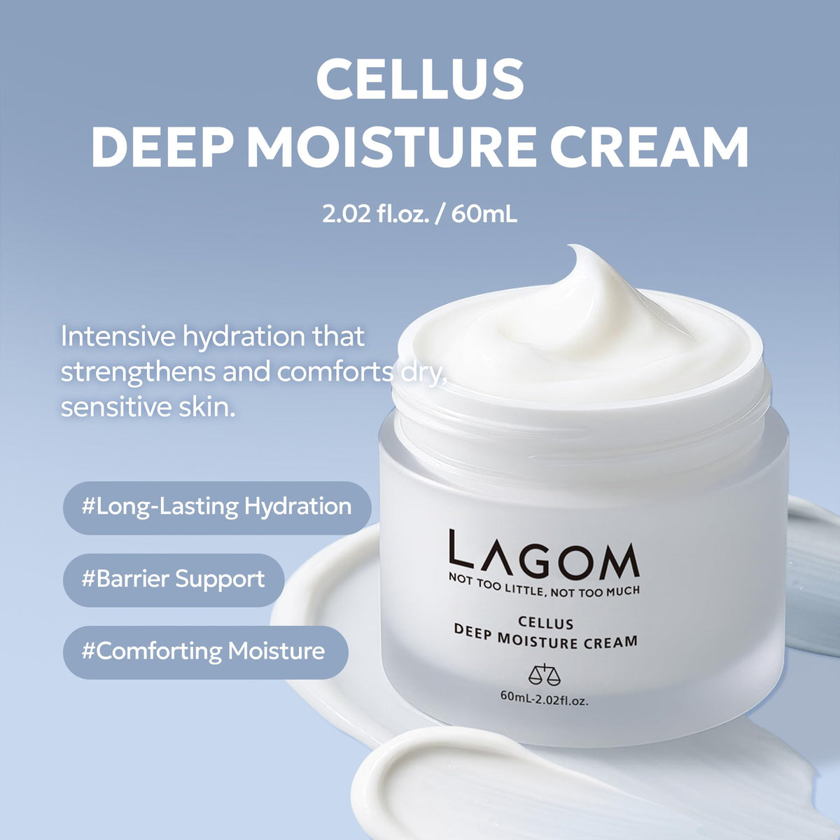LAGOM close-up cream texture highlighting silky absorption and hydration
