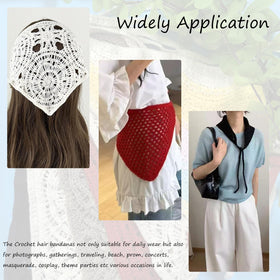 LAIFOOSHEN woman wearing crochet bandana over loose hair for stylish coverage