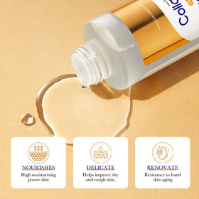 LAIKME toner bottle pouring to illustrate pore-refining and balancing benefit