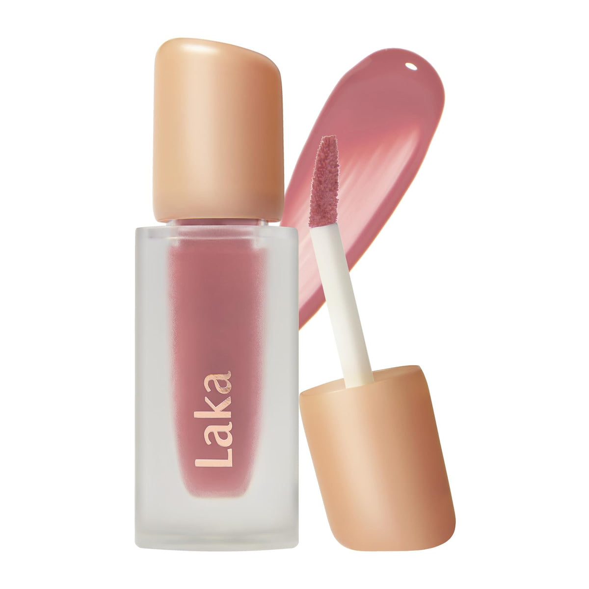 Laka front packaging tube showing shade and glossy finish benefit