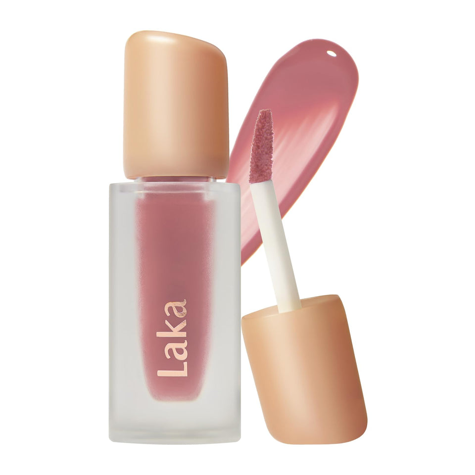 Laka front packaging tube showing shade and glossy finish benefit