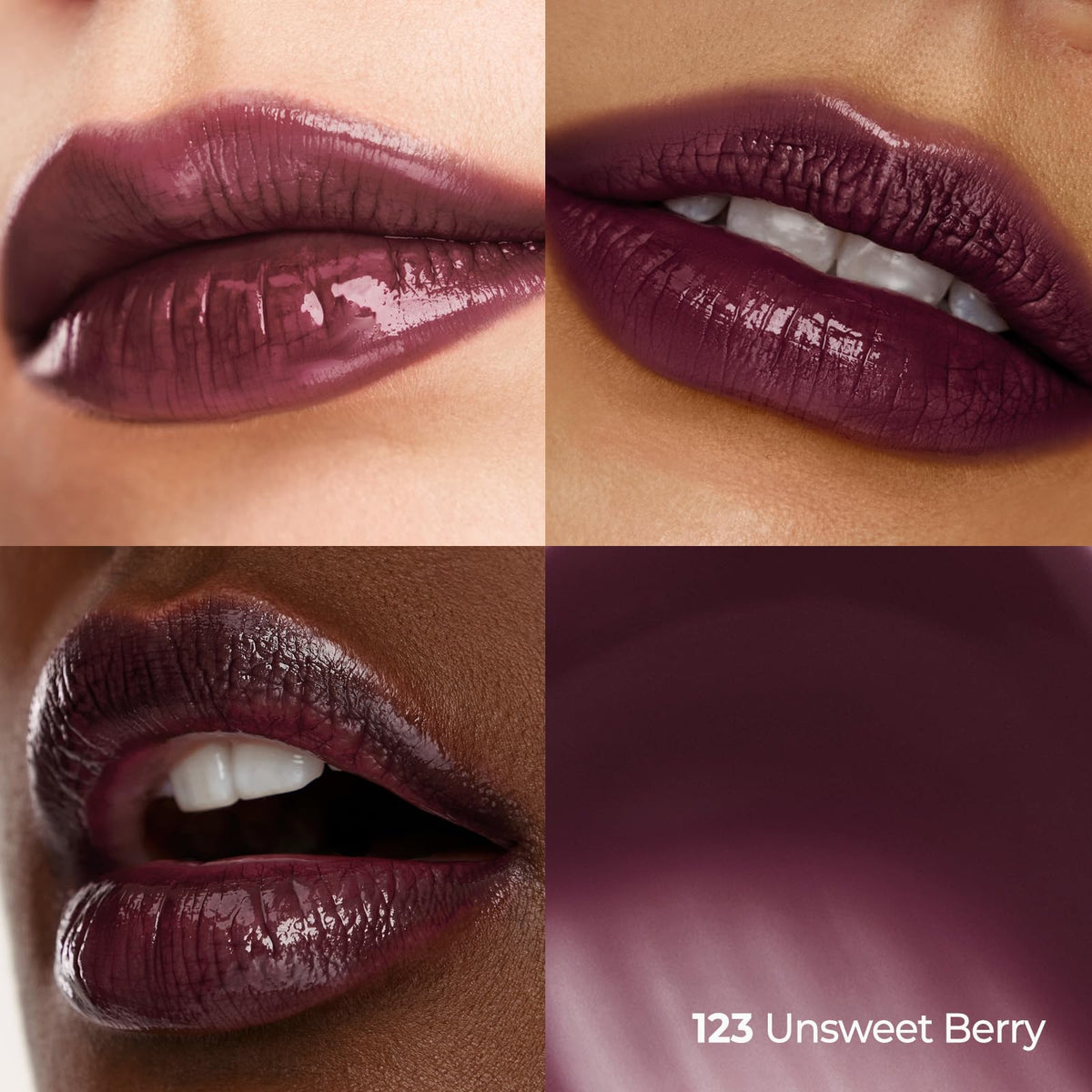 Laka texture swipe highlighting lightweight, non-sticky glossy sheen