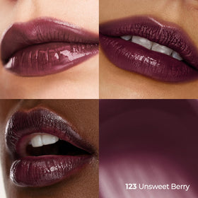 Laka texture swipe highlighting lightweight, non-sticky glossy sheen