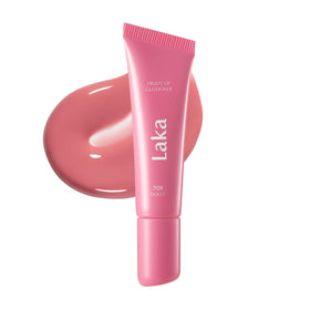 Laka glotioner front packaging showing Dolly shade and glossy finish benefit
