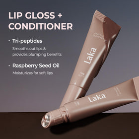 Laka texture swatch showing glossy finish and vivid color payoff on skin