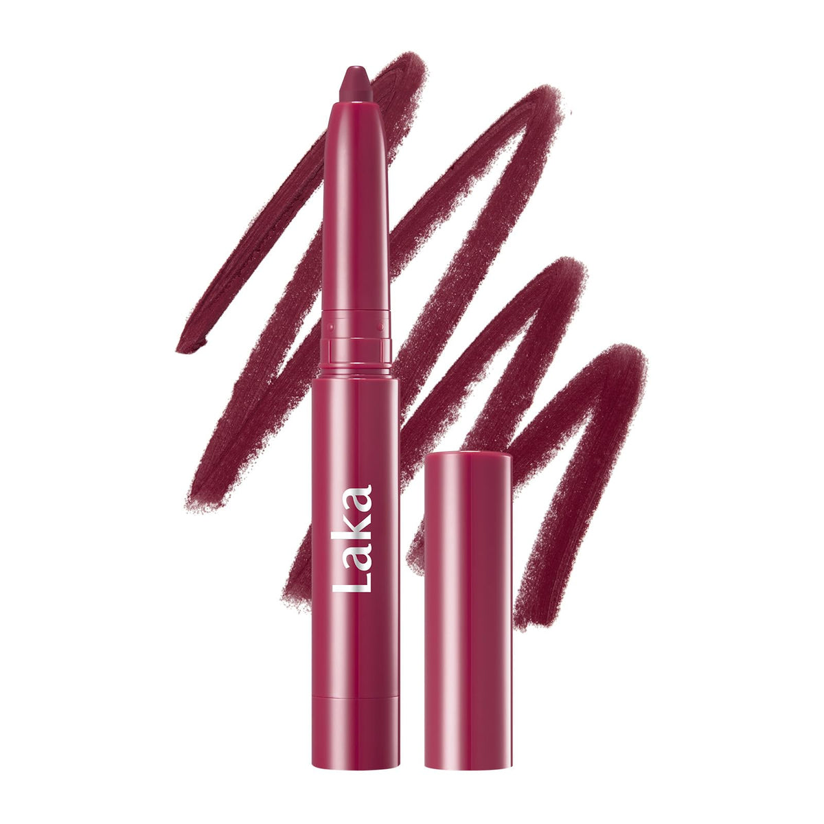 Laka front packaging showing pencil and mauve shade, professional finish benefit