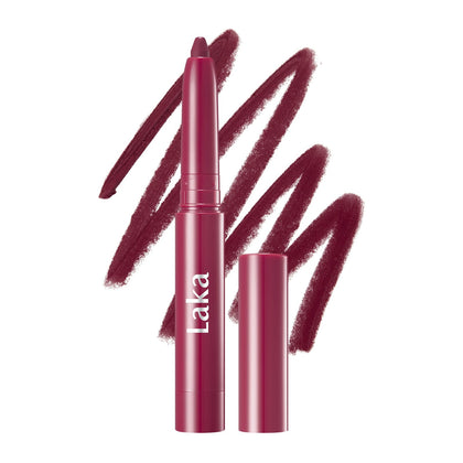 Laka front packaging showing pencil and mauve shade, professional finish benefit