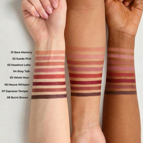 Laka lip liner styled in autumn look showing warm tone coordination benefit