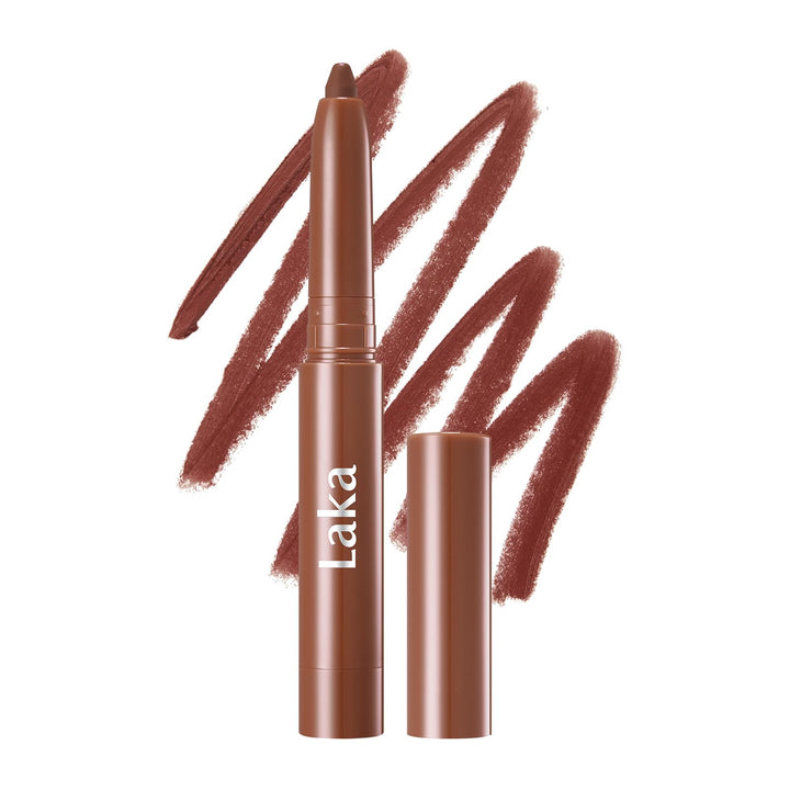 Laka lip liner packaging front showing pencil and shade, clear product identification and benefit