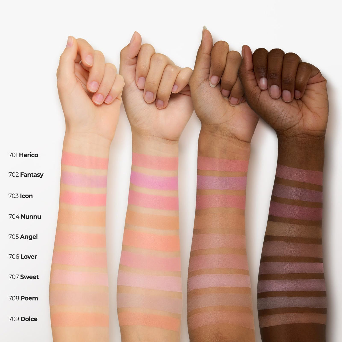 Laka blush held in hand to show true size and portability advantage