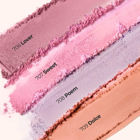 Laka applied on model cheeks illustrating fresh, hydrated radiant effect