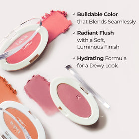 Laka swatch on forearm highlighting buildable pigment and natural glow