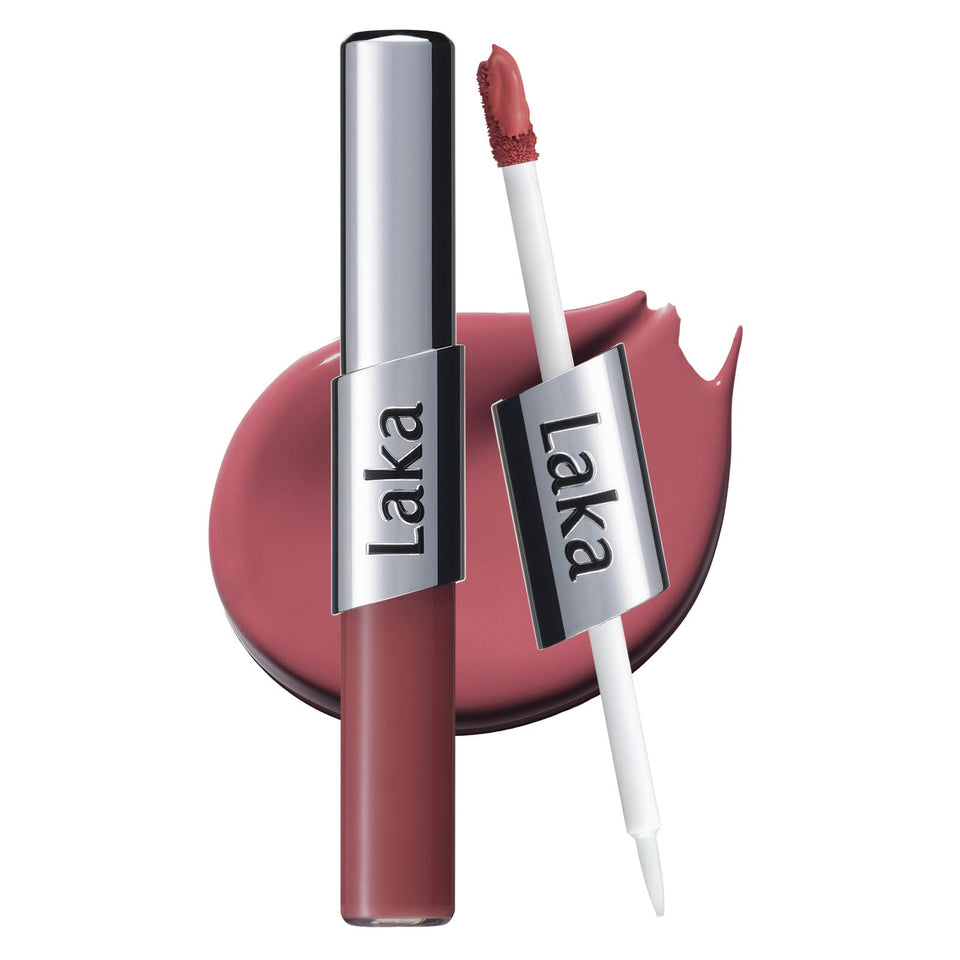 Laka perfect twin lip front packaging showing color and dual-ended design for convenience