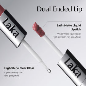 Laka clear gloss swatch close-up showing glossy finish and non-sticky texture