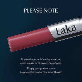 Laka in an evening outfit setting demonstrating bold, long-wear look benefit