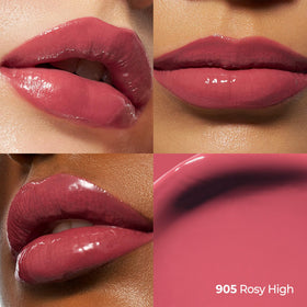 Laka shade #905 Rosy High swatches on arm showing pigment payoff and blending ease