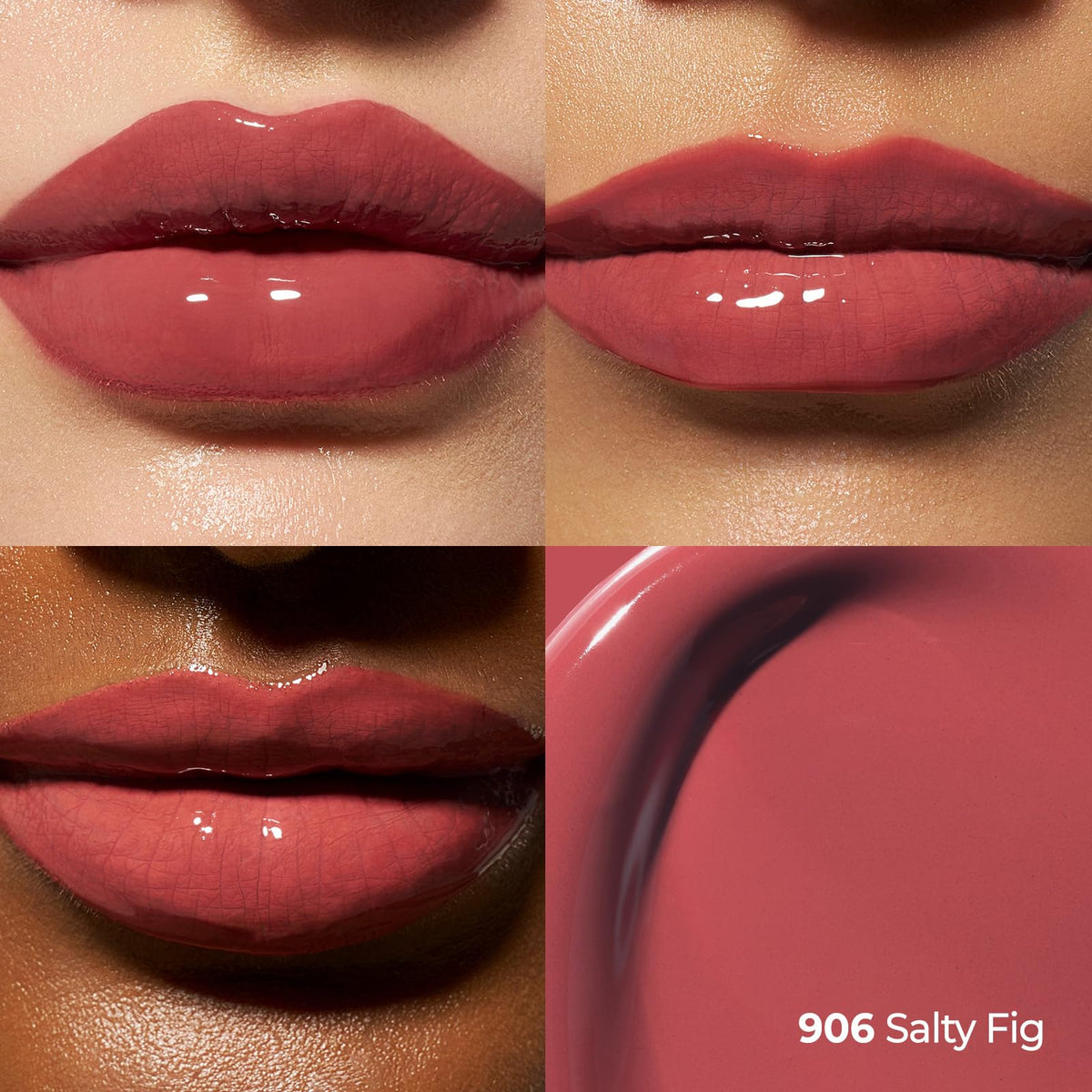 Laka texture swatch of Salty Fig matte color and glossy top layer