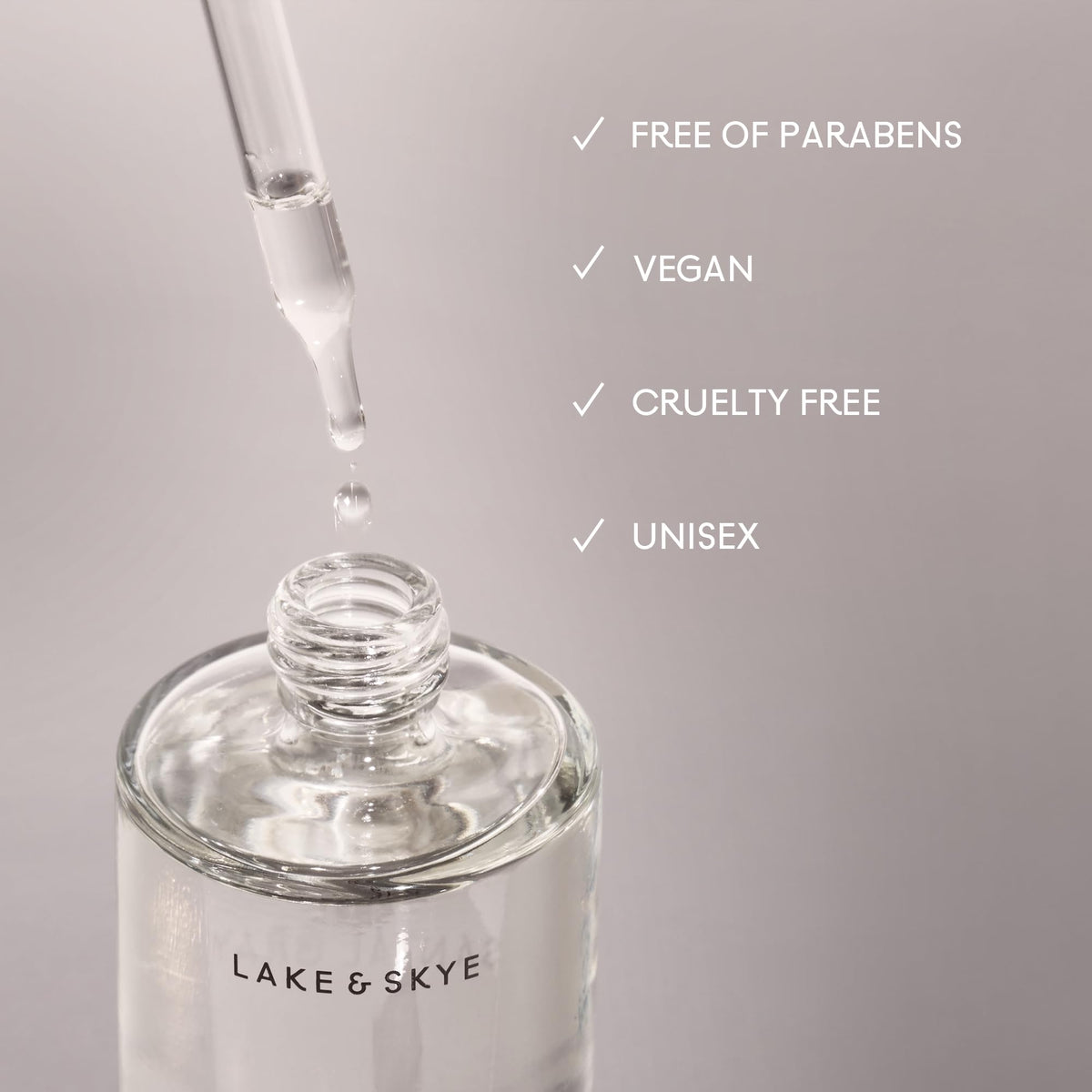 Lake & Skye product label close-up highlighting ingredients and clean formula