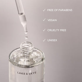 Lake & Skye product label close-up highlighting ingredients and clean formula