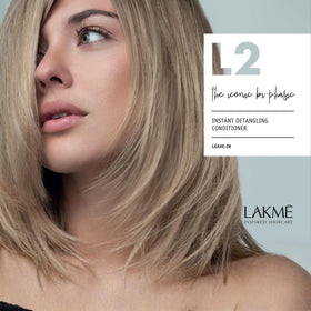 LAKMÉ L2 on damp hair application displaying reduced tangles and easier combing