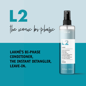 LAKMÉ L2 spray action mist demonstrating even application for fast detangling
