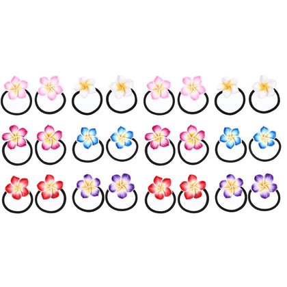 LALAFINA front packaging showing 24 floral hair ties and colorful assortment benefit