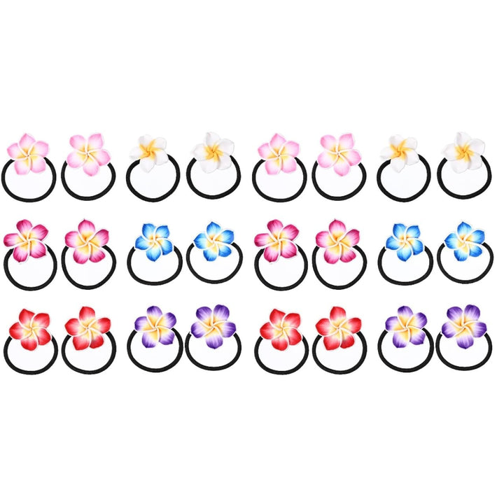 LALAFINA front packaging showing 24 floral hair ties and colorful assortment benefit