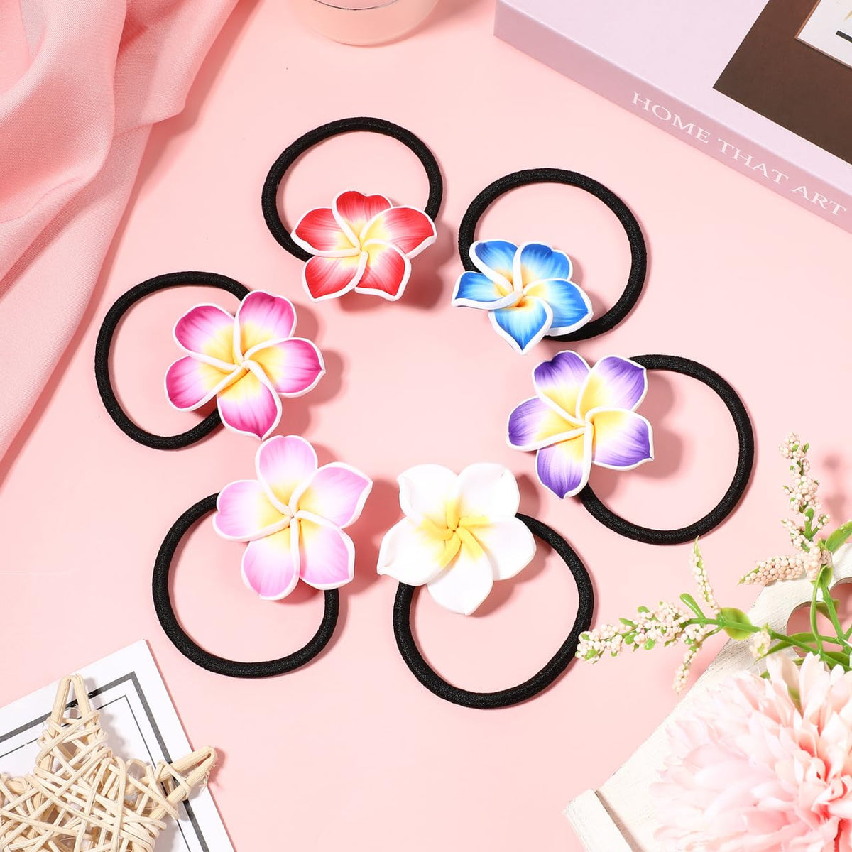 LALAFINA used in wedding hair to add festive floral detail without damage