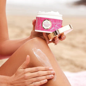 LALICIOUS whipped body butter texture close-up showing airy cream and hydration