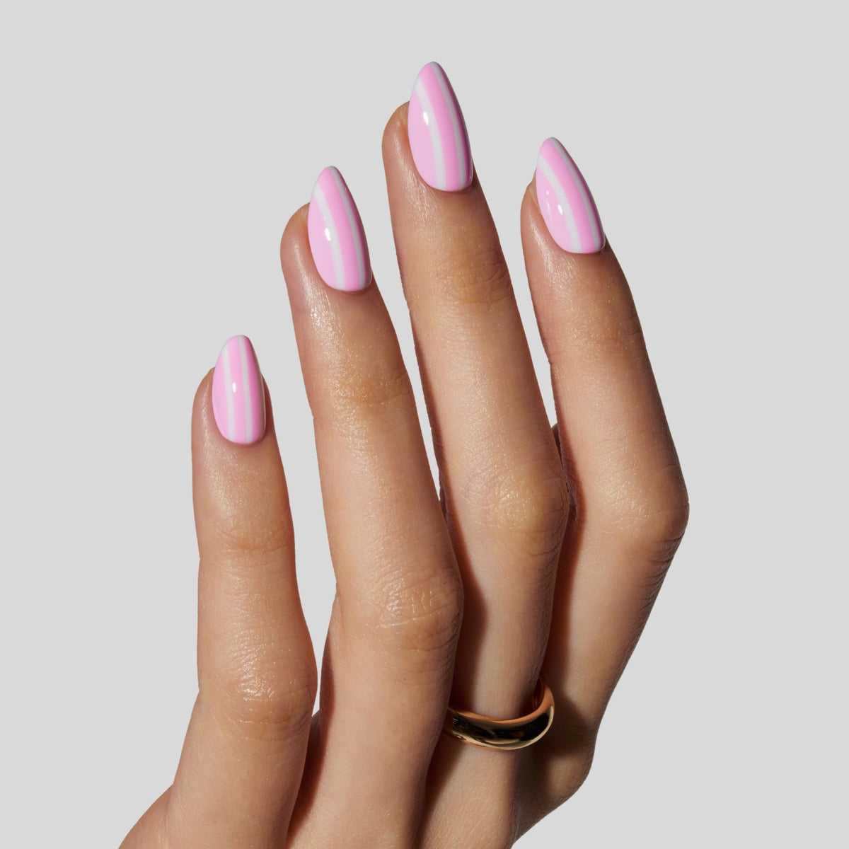 LAMIMOSA almond shape nails fanned to show 16 sizes fit variety