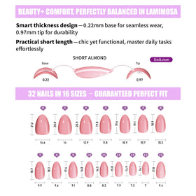 LAMIMOSA side profile of applied nail showing thin cuticle edge and comfort