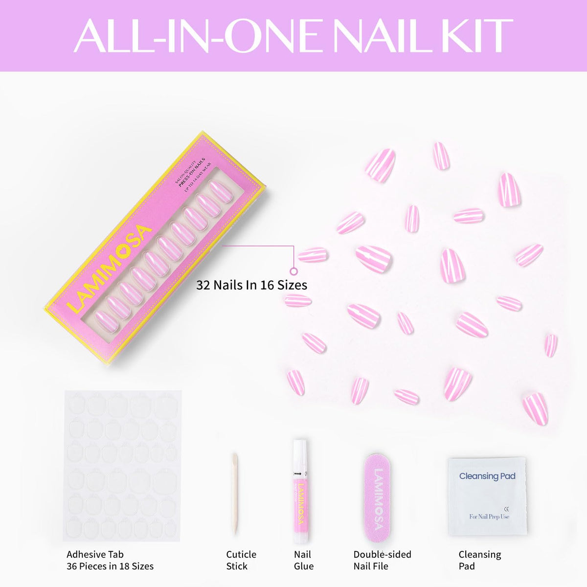 LAMIMOSA lifestyle image of woman applying press-on nails quickly