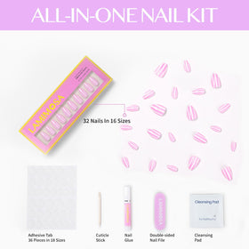 LAMIMOSA lifestyle image of woman applying press-on nails quickly