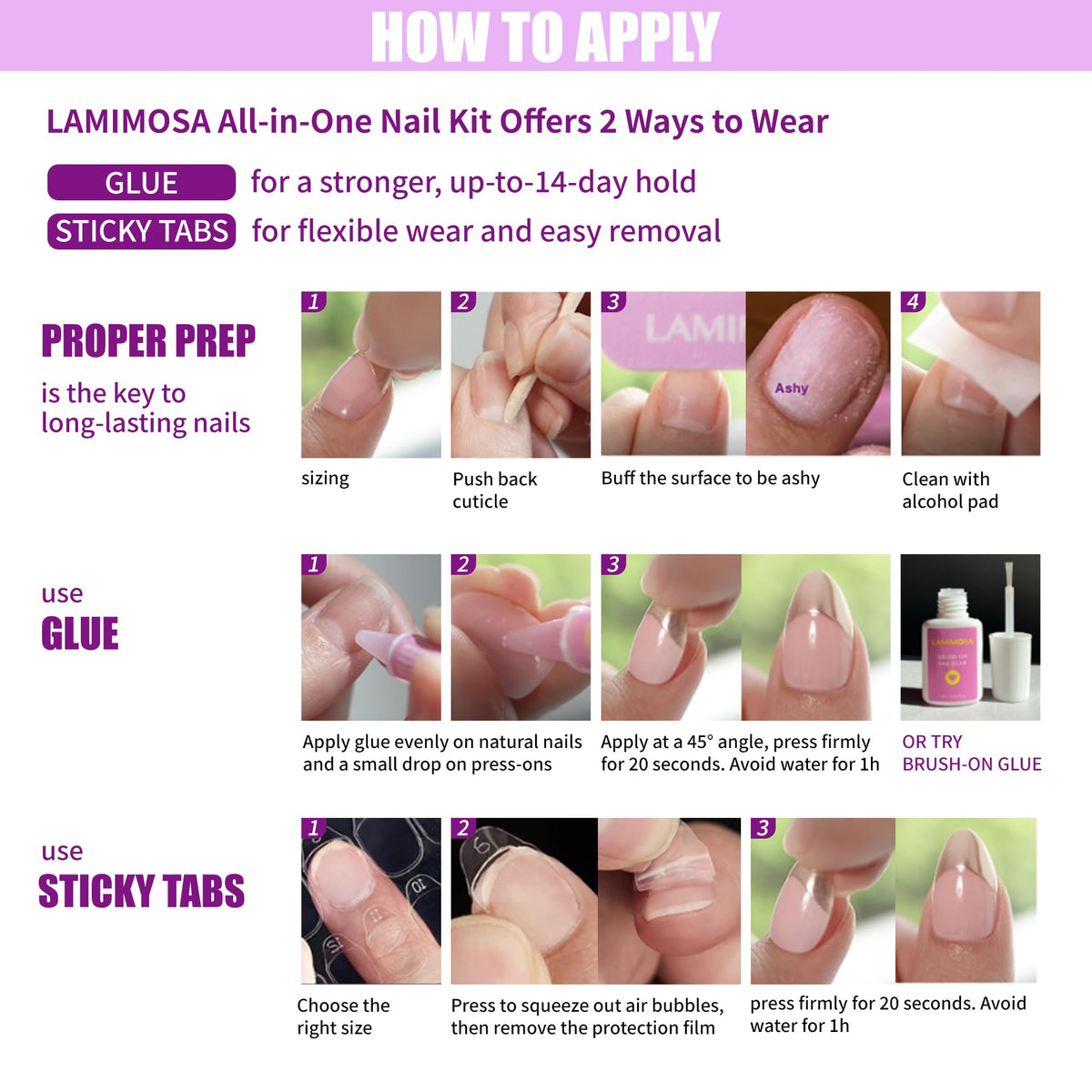 LAMIMOSA nails after removal showing clean reusable condition benefit