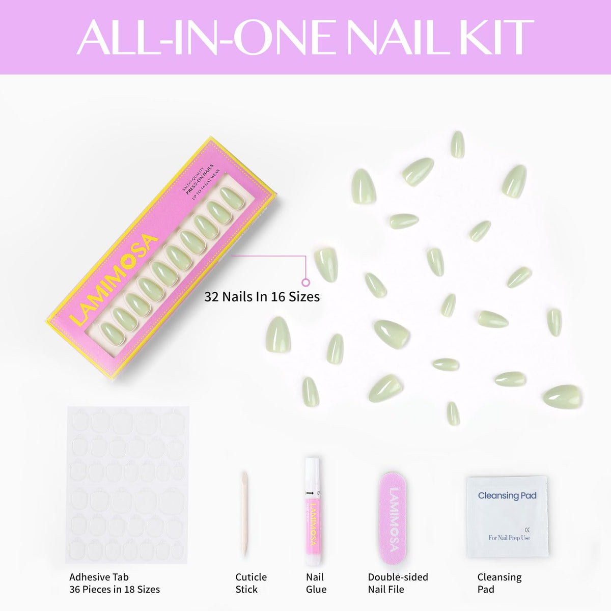 LAMIMOSA side profile showing short almond shape and thin cuticle edge, comfortable fit