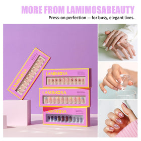 LAMIMOSA nails laid out on table showing easy selection and prep benefit