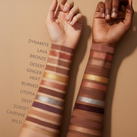 Lamora matte brown swatches displaying smooth payoff and seamless blending