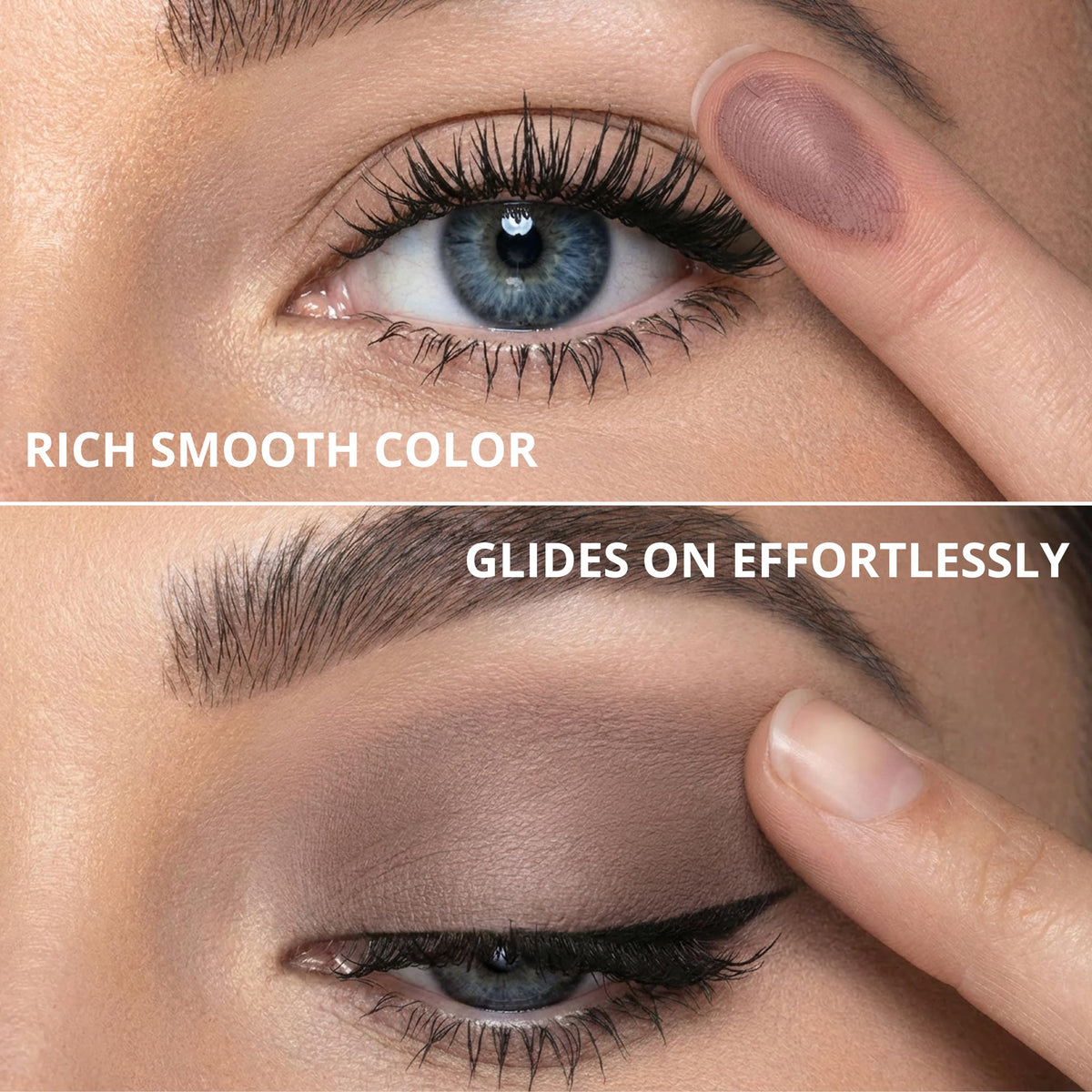 Lamora shimmer lid swatch catching light to show subtle sparkle and reflective dimension
