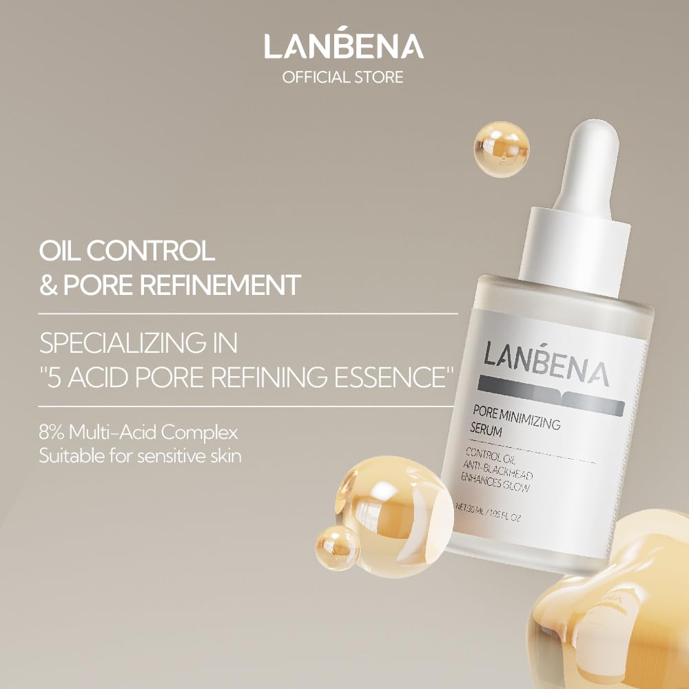 LANBENA 30ml bottle side label highlighting product details and benefits