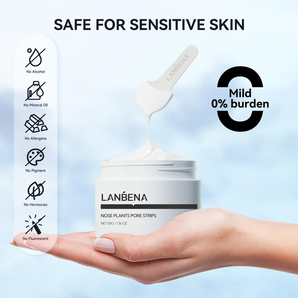 LANBENA product being applied to nose for fast pore care