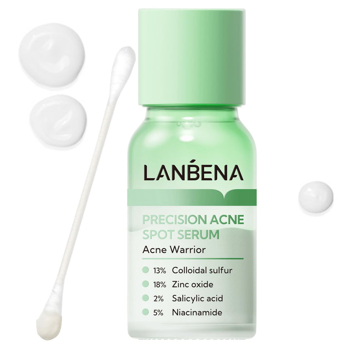 LANBENA front packaging showing compact spot serum for travel and fast relief