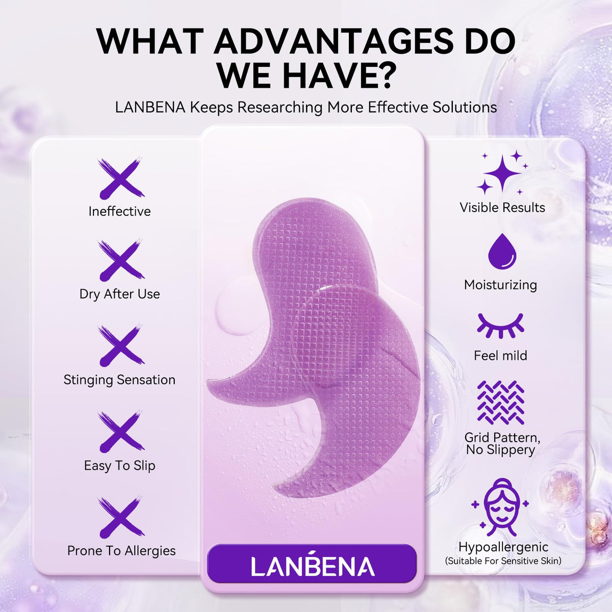 LANBENA ingredient label showing retinol and niacinamide benefits
