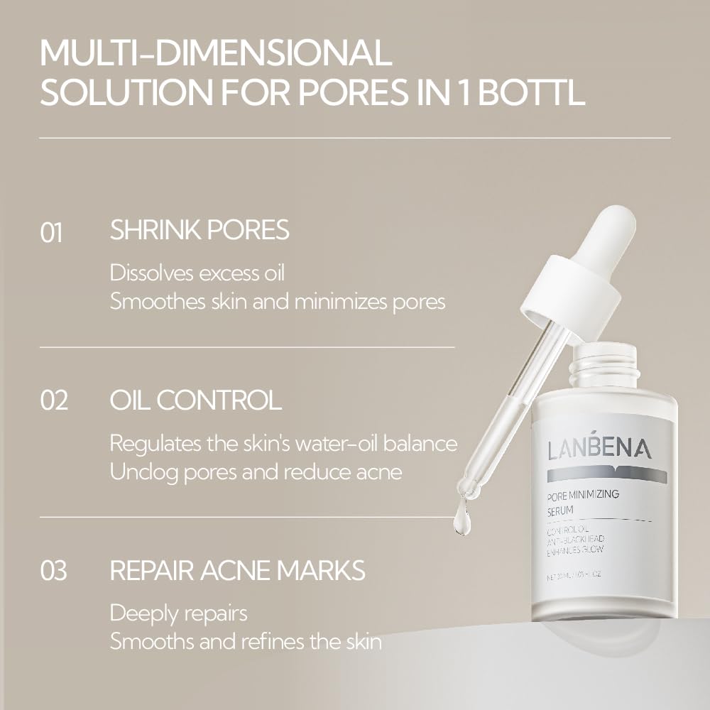 LANBENA witch hazel ingredient detail emphasizing soothing pore care