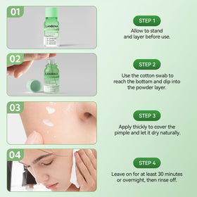 LANBENA lifestyle shot of model treating a facial spot for clear skin