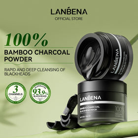 LANBENA mask texture close-up highlighting charcoal particles