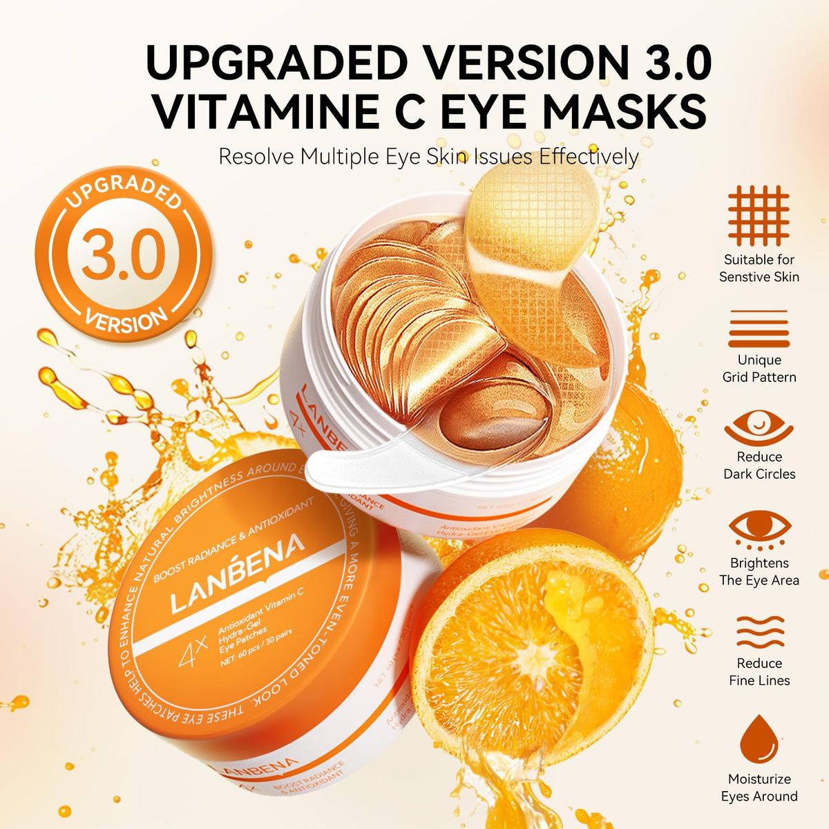 LANBENA open tube with visible hydrogel patches for quick use