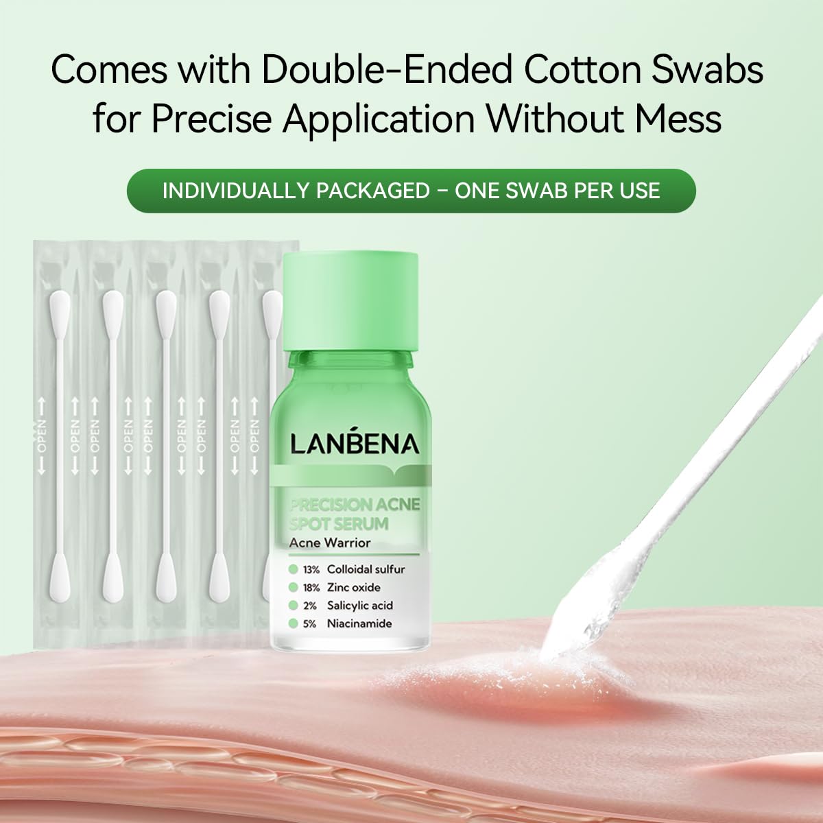 LANBENA size comparison with a 1 fl oz bottle for travel-friendly use