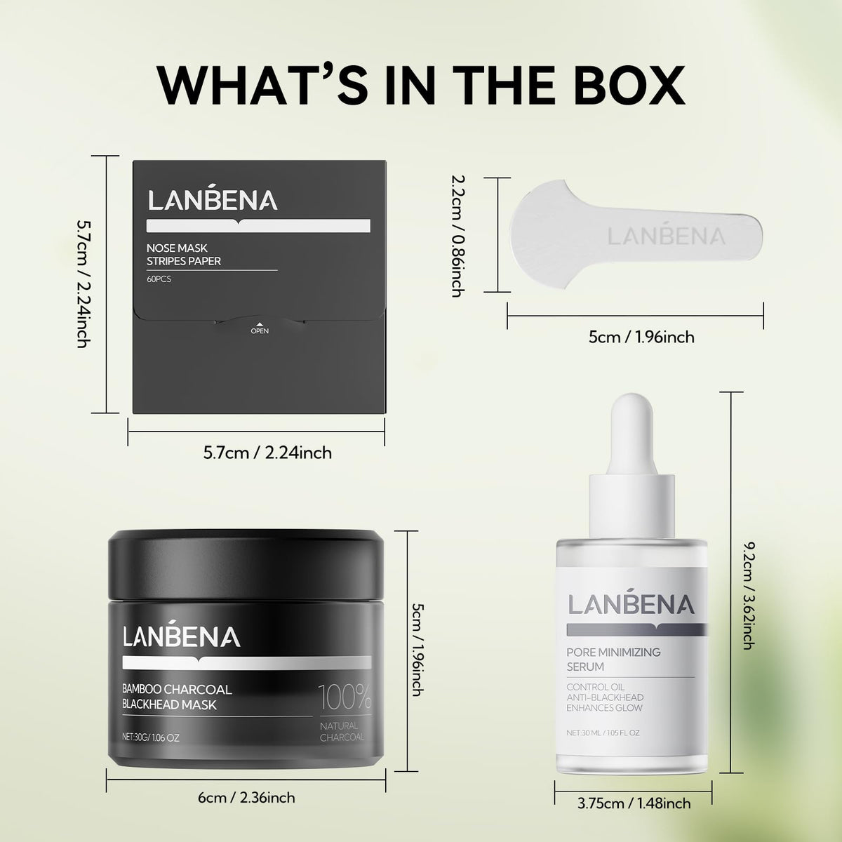 LANBENA product size scale next to coin for realistic sizing