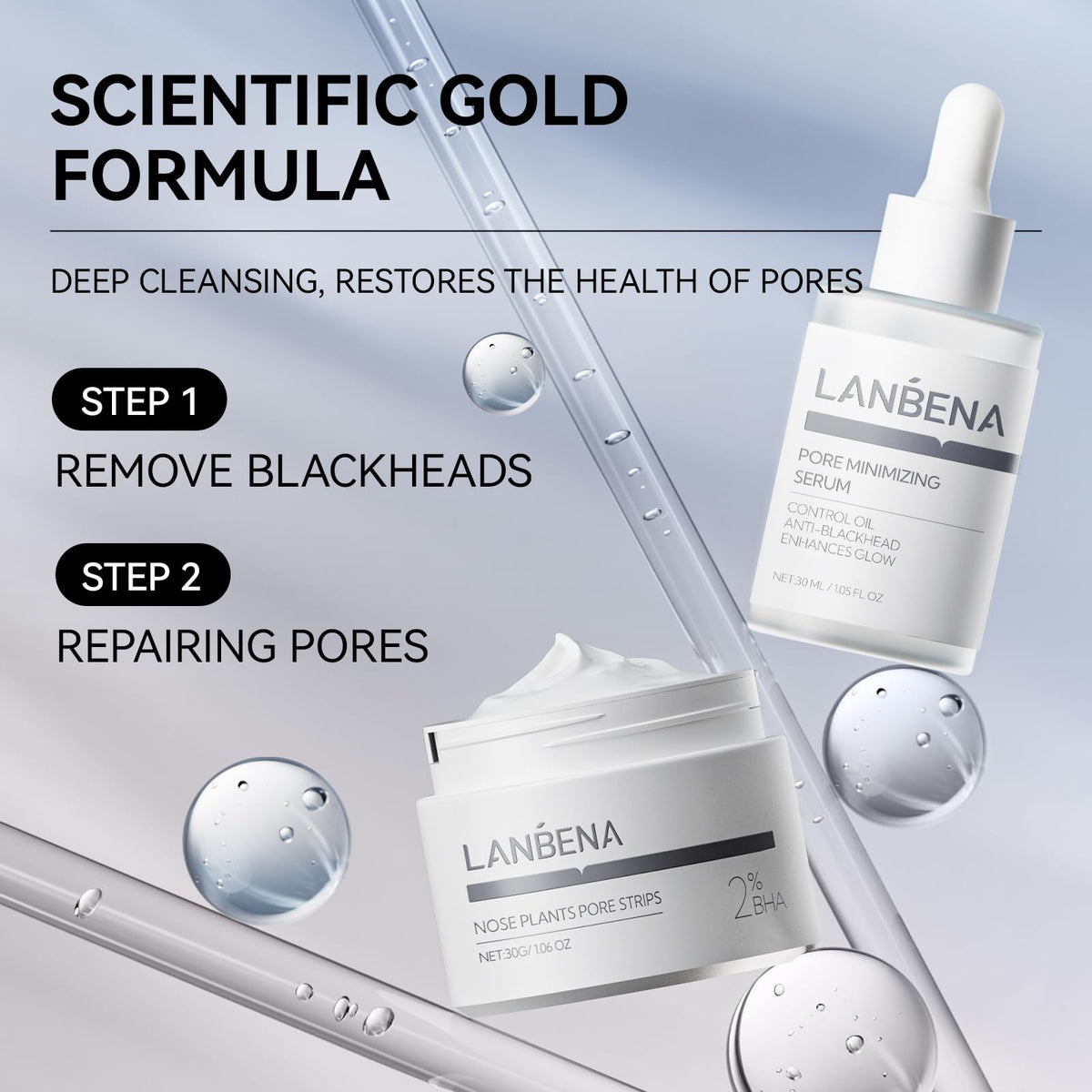 LANBENA tube open showing creamy pore strip texture ready to apply
