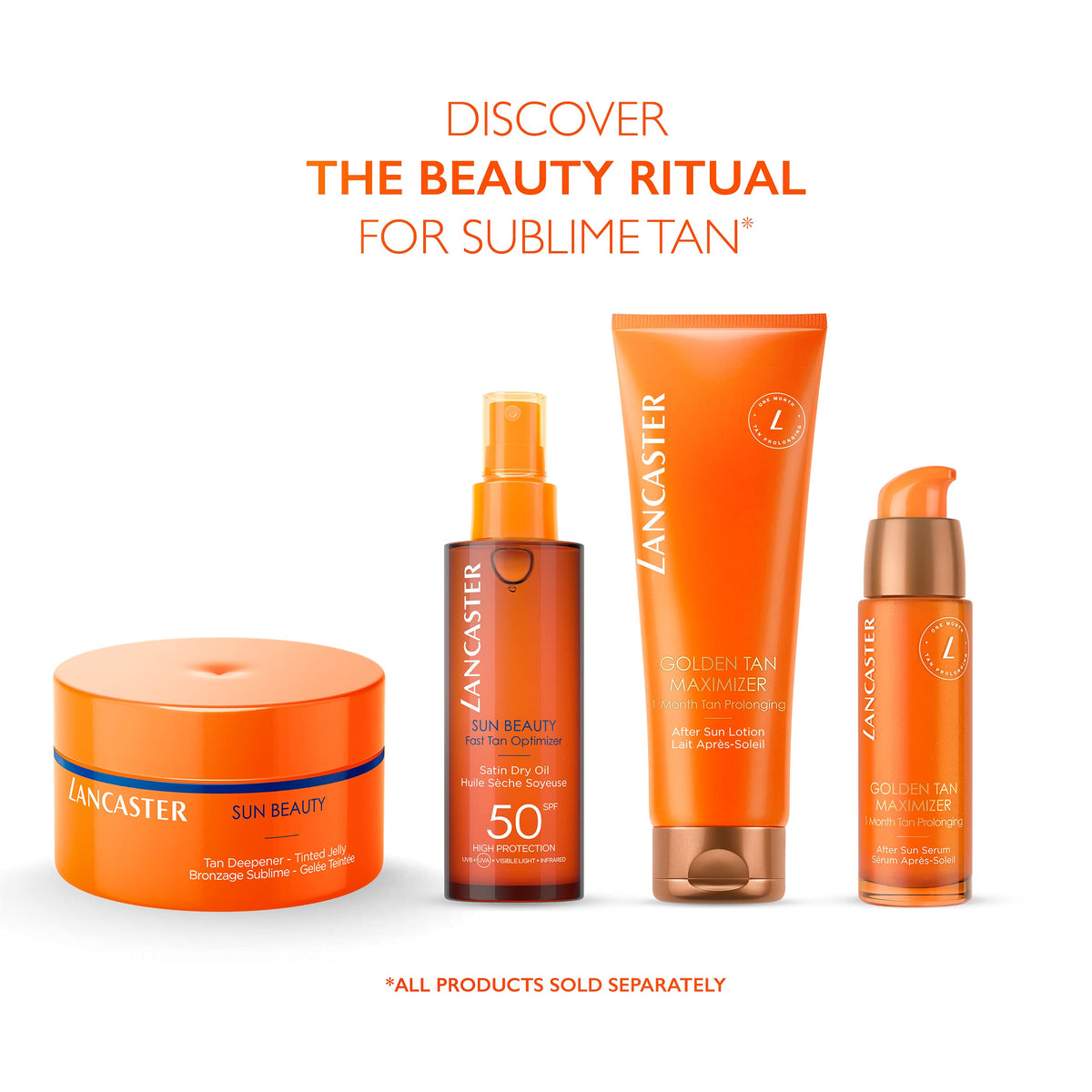 Lancaster tan deepener label details highlighting dermatologist-tested benefit